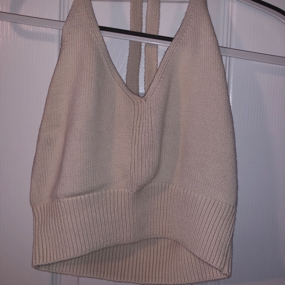 H&M small cream colored halter crop top